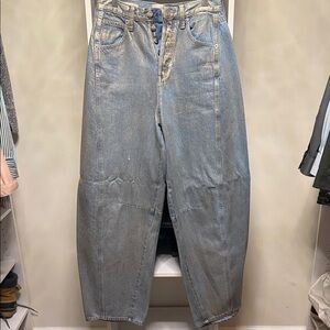 Universal Thread Gold Shimmer Barrel jeans